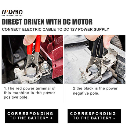 HPDMC Oil-free Dive 12V 550W Air Compressor System Vacuum Pump with 1x50 FT Hose & 1xRegulator / Respirator for Snorkeling Diving