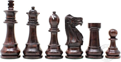 House of Chess - Tournament Chess Set Pieces - Unique Staunton Ringy Rosewood/Boxwood Chess Pieces - King Height: 3.75 (95 mm) - 2 Extra Queens - Weighted