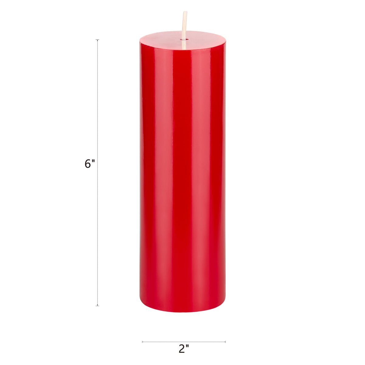 Mega Candles 3 pcs Unscented Solid Red Pillar Candles, Hand Poured Premium Wax Candle 2 Inch x 6 Inch, Home Décor, Spas, Weddings, Occasions, Party, Centerpieces, Holidays, Vigils, Prayers