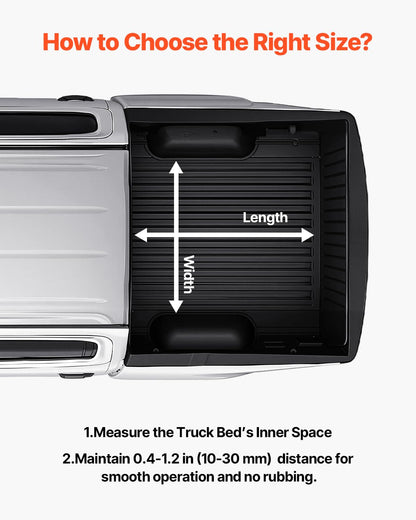 VEVOR Sliding Truck Bed Organizer, 63 x 47-Inch Heavy Duty Truck Bed Storage Drawer with 1000 lbs Capacity, Features 6 Movable Rings for Securing, 2-Postion Slide Out Tray for Pickup Trucks, Black
