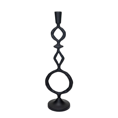 Bloomingville Decorative Cast Metal Taper Candle Holder, Black