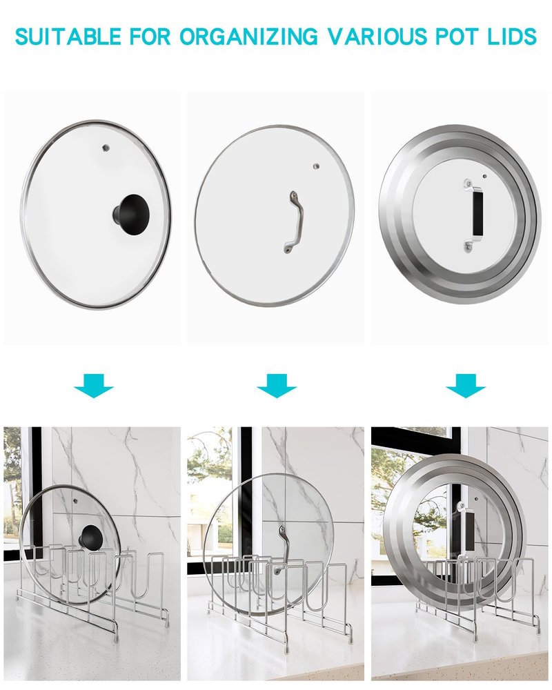 YQh 2 pack, pot cover rack, cutting board rack, kitchen cabinet or counter baking tray storage box, suitable for baking tray, cutting board, Frying pan, tray, reusable containers and covers