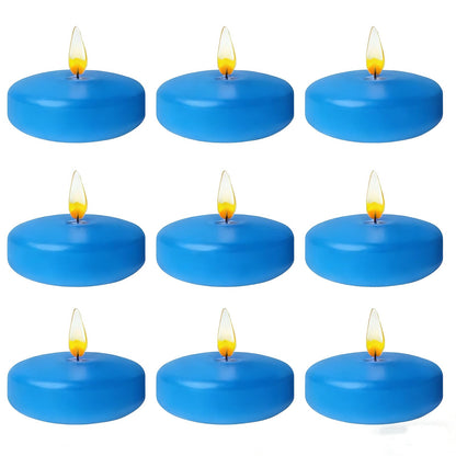 Blue Floating Candles 3 inch 12 Pack - Floating Candles for centerpieces - Wedding Decor - Burning Time 8-10 Hours