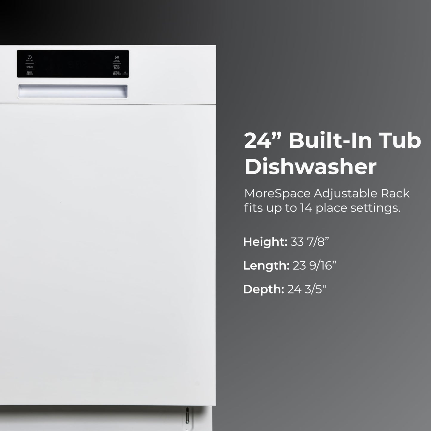 Kenmore 22-14582 24" Built-In Dishwasher - UltraWash, SmartWash, Sanitize Rinse, SmartDry, and Leak Detection - 14 Place Settings - 57 DBA - ENERGY STAR Certified - 24" - White