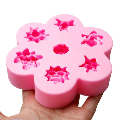 7 Cavity Succulent Candle Mold, Succulents Silicone Fondant Mold for Chocolate Cake Decoration Candy Cupcake Topper Cake Polymer Clay Crafts Epoxy Resin