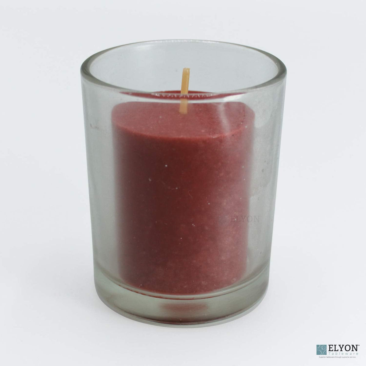 18 Red Colored Unscented Wax Votive Candles in Glass Holder, 24 Hours Burn Time