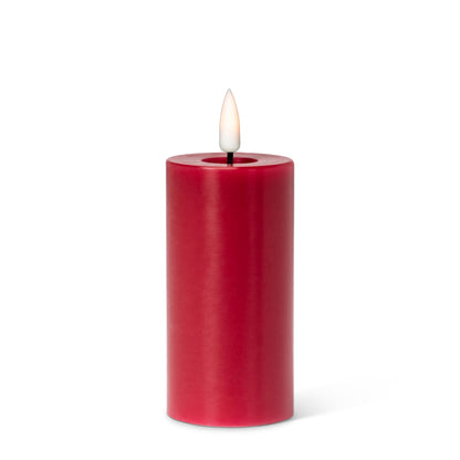 Abbott Collection Wax LED Flameless Pillar Candle - Red (2x4 H)