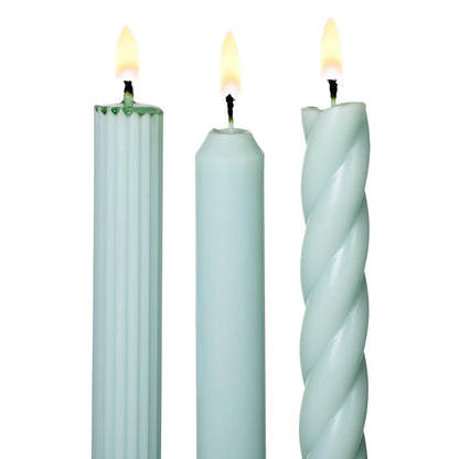 Illume Beautifully Done Unscented Assorted Candle Tapers 3-Pack, Powder Blue