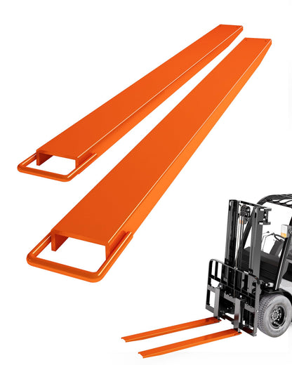 84 Inch Forklift Extensions, 4.5Inch Width Pallet Fork Extensions, 1 Pair Pallet Fork Extension, Heavy Duty Steel Fork Extender Reach
