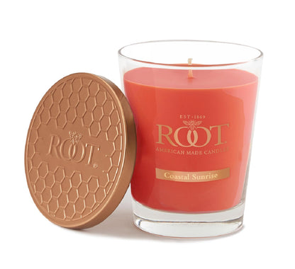 Root Candles Scented Candles Honeycomb Beeswax Blend Premium Handcrafted Candle, Large Veriglass, Coastal Sunrise