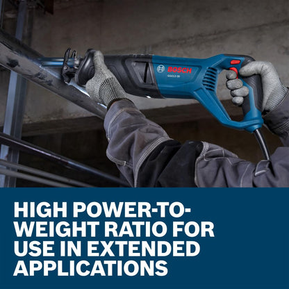 BOSCH GSA12-30 Corded Reciprocating Saw - 12 Amp Power, 1-3/16 In Stroke Length, Variable Speed Control, Tool-Free Blade Change, Lightweight Design for Easy Maneuverability (Bare Tool)