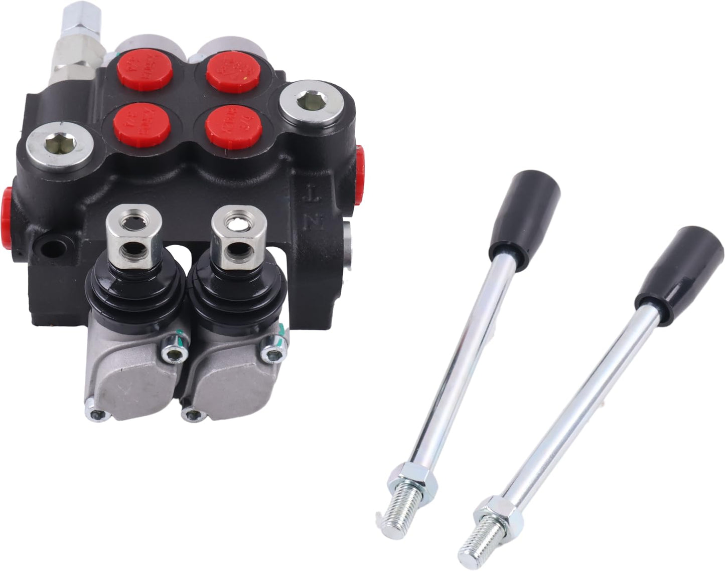 Solarhome 2 Spool Hydraulic Direction Control Valve Open Center Double Acting 13 GPM 3600 PSI SAE Ports Compatible With Tractors Loaders Log Splitters