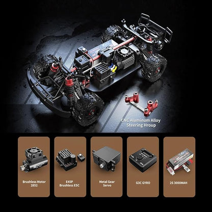 Brushless RC Car MJX Hyper Go 14211 1:14 Scale 70km/h High Speed RC Truck 4WD For Adults 4X4 Off Road RC Truck 2.4Ghz Remote CNC Chassis &amp Oil Shocks Electric Powered Fast Remote Control Car
