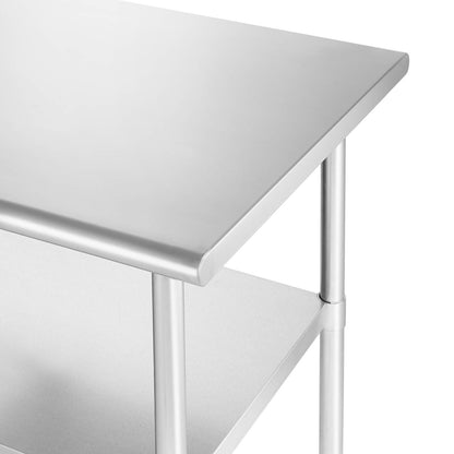 GRIDMANN Stainless Steel Work Table 72 x 30 Inches, NSF Commercial Kitchen Prep Table with Under Shelf for Restaurant and Home