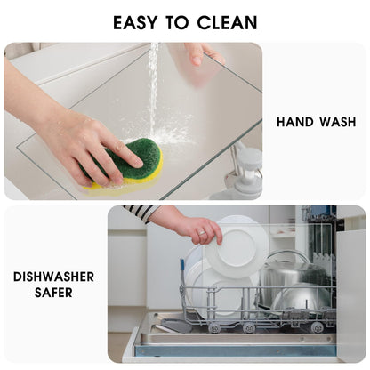 JAMBALAY 20"x16" Tempered Glass Cutting Board for Kitchen, Large Glass Cutting Board with Non-Slip Feet, Glass Chopping Board, Heat Resistant, Scratch Resistant, Dishwasher Safe