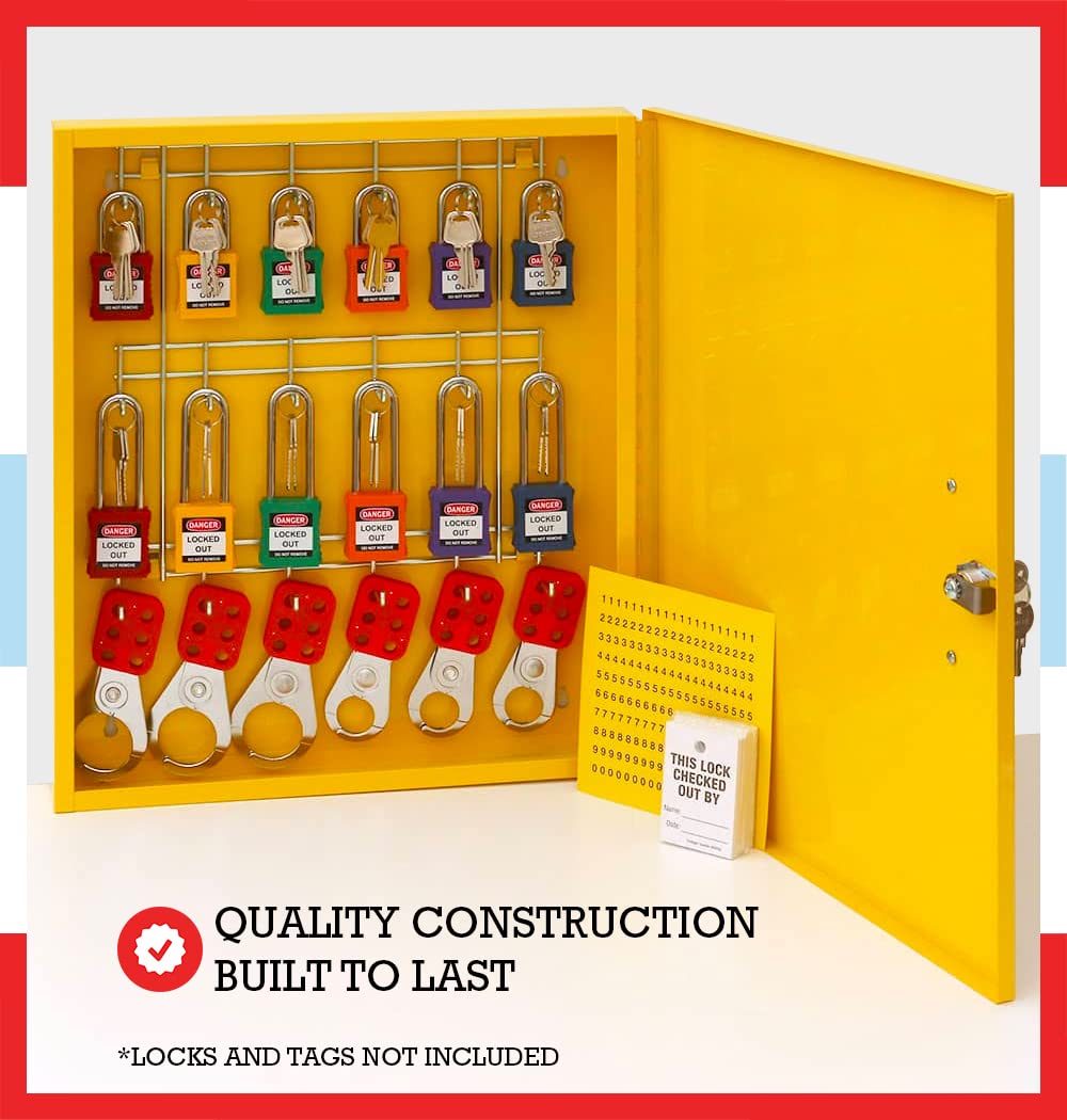Windy City Cabinet Lockout Tagout Kit, Padlock Control Center for Safe Padlock Storage