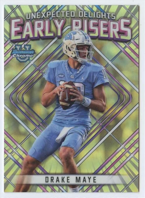 Football Trading Card NFL 2023 University Chrome Unexpected Delights Early Risers Refractor #ER-2 Drake Maye NM-MT
