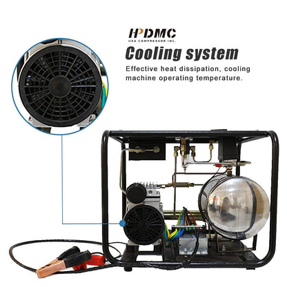 HPDMC Oil-free Dive 12V 550W Air Compressor System Vacuum Pump with 1x50 FT Hose & 1xRegulator / Respirator for Snorkeling Diving