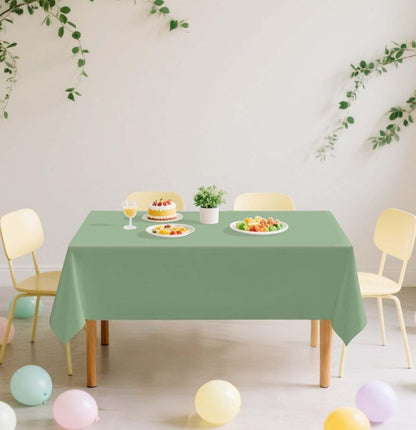 SietDESEO 2 Pack Sage Green Plastic Tablecloth Rectangle 54 x 108 Disposable Light Green Table Cloth Plastic Waterproof Sage Table Cover for Birthday Wedding Baby Shower Party Decorations