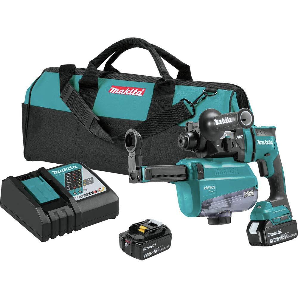 Makita XRH12TW 18V LXT 11/16" AVT Rotary Hammer Kit (5.0Ah)