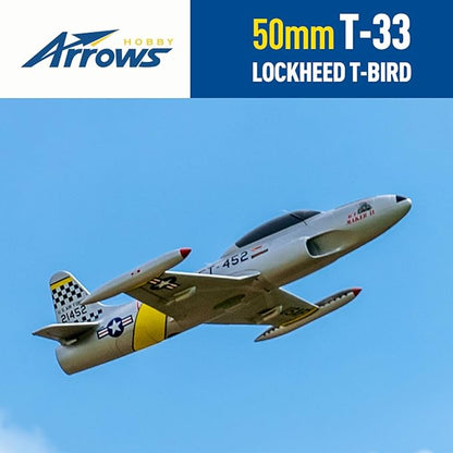 FAIR RC Arrows Rc Jet Plane Hobby RC Plane Remote Control Jet 50mm T-33 EDF Jet with Vector Flight Stabilization System PNP (No Battery no Charger no Radio)