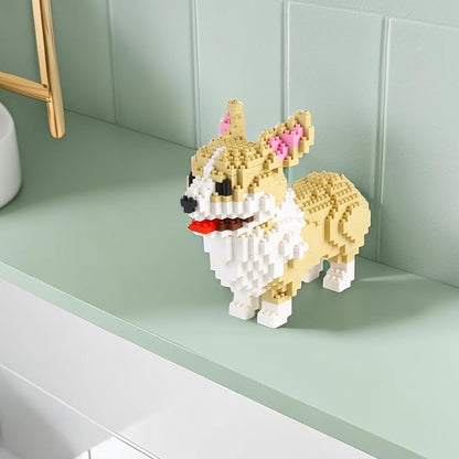 Larcele Micro Dog Building Blocks Pet Mini Building Toy Bricks950 Pieces KLJM-02 (Welsh Corgi)