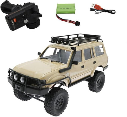 RC Rock Crawler RC Truck 4x4 WPL C54-1 RTR 1/16 Scale RC Crawler Off Road Truck All Terrain with Upgraded Chassis and Shock 260 Motor New Gearbox Bumper Roof Rack Hobby Toy Adult