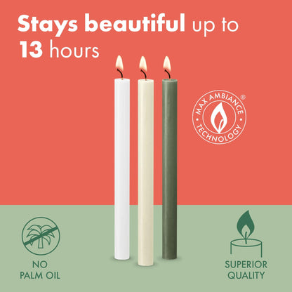 Bolsius Tapered Dinner Pillar Candles - Spice Brown - Pack of 9 - Long Burning Time of 13 Hours - Household Candle - Interior Decoration - Unscented - Natural Vegan Wax - 27 x 2.3 cm
