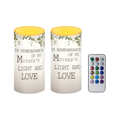 Luarisgur Mother Love Flameless Candles Mothers Day Candles Battery Operated Candles with Remote Control Color Changing LED Pillar Candles for Dining Room Bedroom Home