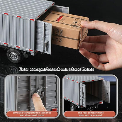 GoolRC Remote Control Car Transporter Truck 1:16 Scale RC Container Transport Truck with Spray and Light 2.4GHz All Terrain RC Cars for Teens and Adults Christmas or Birthday Gift (Green)