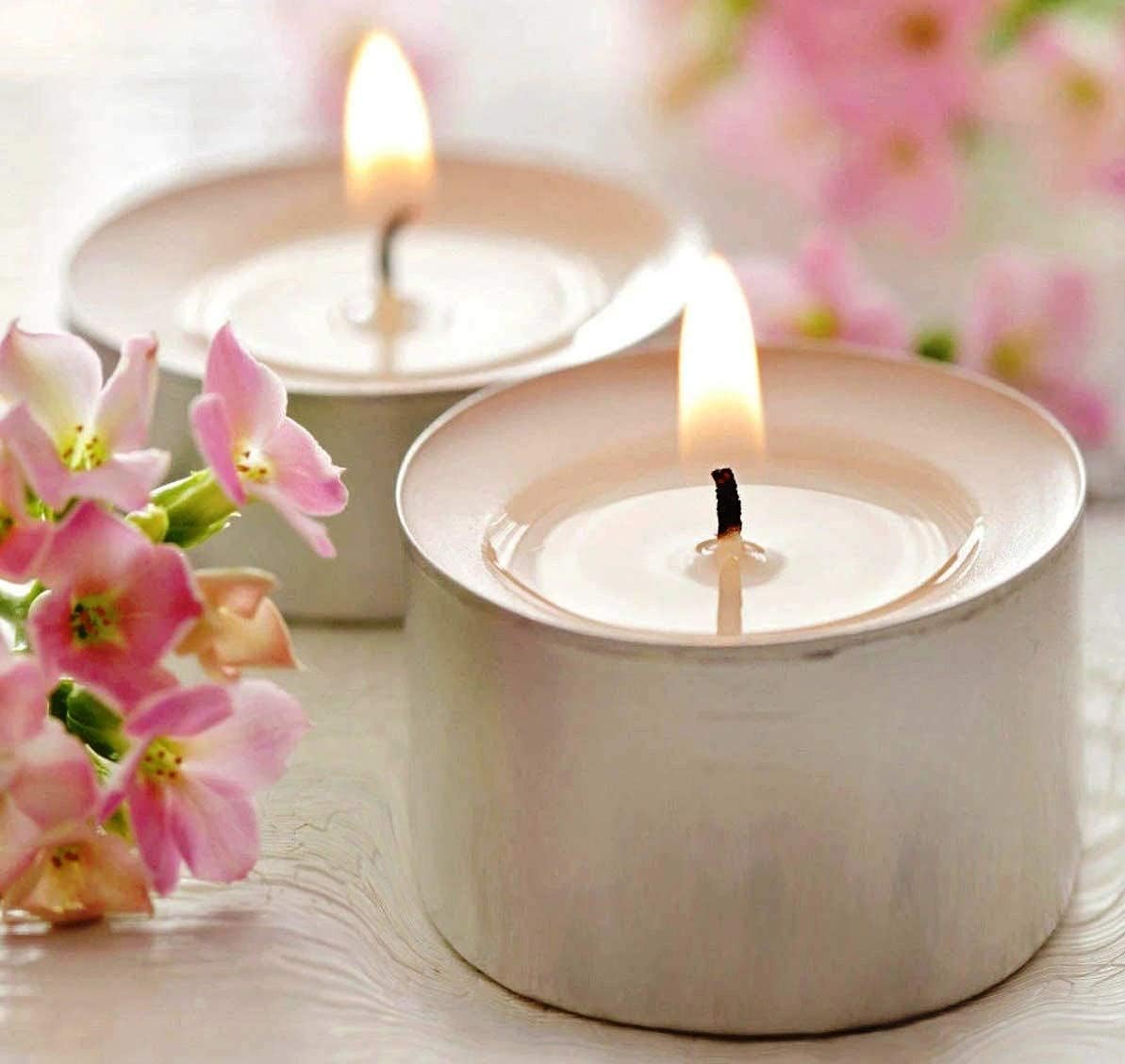 PEAKHILL_Tealight Candles 100% Pure Wax, Unscented, Long Burning Tealight, 9 Hours Burn time, White Unscented Tea Light Candles (Pack of 50)