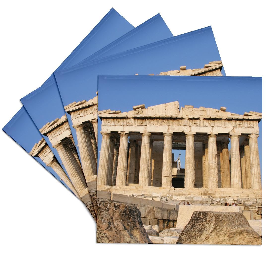 3dRose cst_81844_3 Parthenon, Ancient Architecture, AcropoLIs, Athens, Greece EU12 PRI0104 Prisma Ceramic Tile Coasters, Set of 4