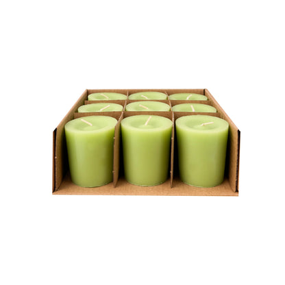 Scented Votive Candles Set of 9 – CW Studio 12 Hour Burn, Sweet Pea & Peony, Citrus Blossom, Garden Mint Fragrances – Pastel Pink, Yellow & Green – Aromatherapy Home Candles in Kraft Paper Gift Box