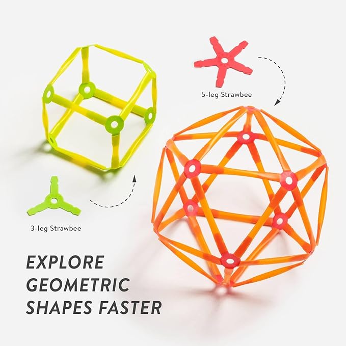 Strawbees STEAM Starter Kit - Educational Connecting Toys for Makers &amp Families Building Toy Toolbox with Straws and Connectors for Creative STEM Exploration in Schools &amp Home Learning
