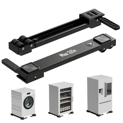 KVRG Appliance Rollers Heavy Duty,Newest Extendable Appliance Sliders,Liftable Washing Machine Base,Easily Move Washer and Dryer Machines,Refrigerators,Furniture-Black