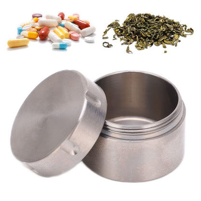 Alomejor Metal Round Candlestick for Tea and Storage, and Portable for Travel
