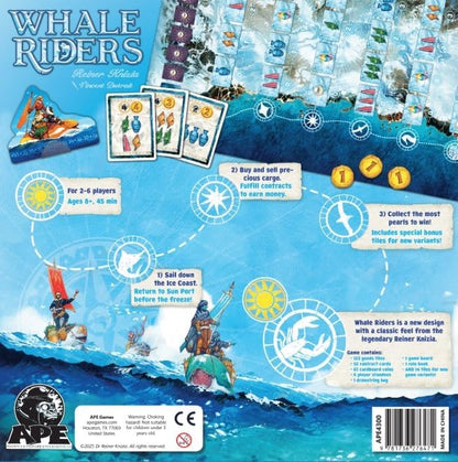 Reiner Knizia's Whale Riders Board Game | 2-6 Players | Ages 8+ | 45 Minutes | APE Games | Hand Managment | Tabletop | 2021 Meeple's Choice Award Nominee | Golden Geek Light Game of The Year Nominee