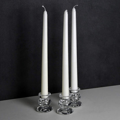 Clear Glass Candlestick Holders, Set of 6 Taper Candle Holders for Wedding, Decoration and Dinning