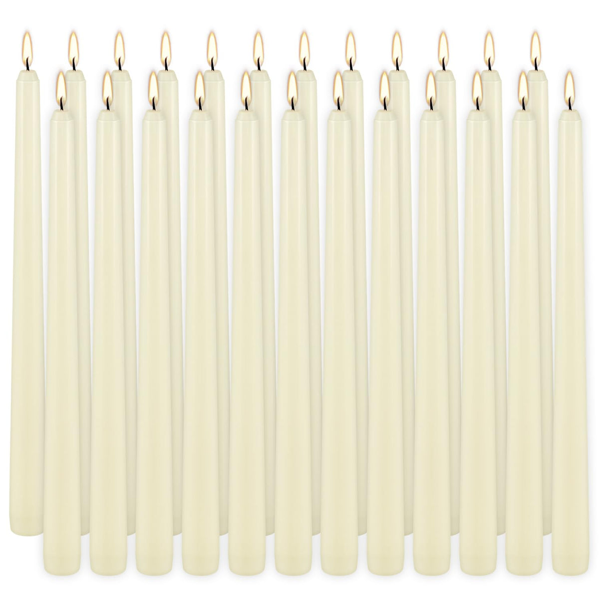 Ivory Taper Candle,24PACK Unscented 10 Inch Taper Candles-Dripless and Smokeless-8 Hours Long Burning Dinner Candle, Ideal for Halloween Taper Candles, Weddings, Dinner,Parties