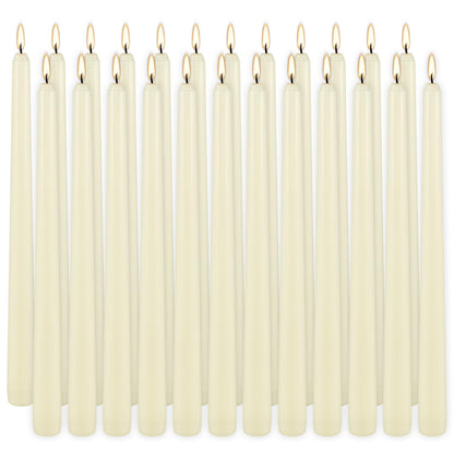 Ivory Taper Candle,24PACK Unscented 10 Inch Taper Candles-Dripless and Smokeless-8 Hours Long Burning Dinner Candle, Ideal for Halloween Taper Candles, Weddings, Dinner,Parties