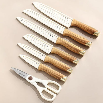 Hancorys Knife set, 13 Pieces Kitchen Knives Set, Nonstick Ceramic Anti-Rust Coating and Blade Guard, Holiday Gifts for Kitchen, Camping Essentials