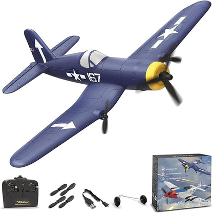 RC Plane F4U Remote Control Airplane 2.4GHz 3 Channel Fighter with 6 Axis Gyro Stabilizer Easy to Fly for Adults Beginners