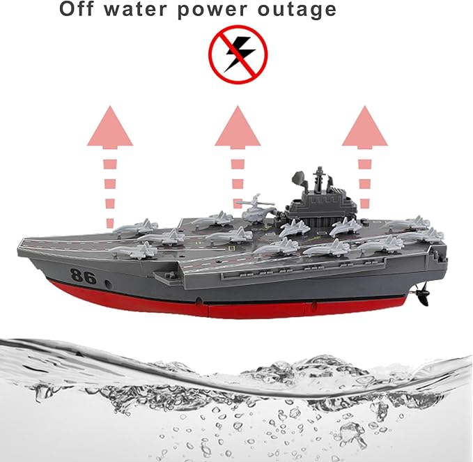 Remote Controlled Warship Battleship Aircraft Carrier 10km/h 4WD 2.4G RC Boat On Water Lakes Pools Exhibits Models for 14Y+ Beginners