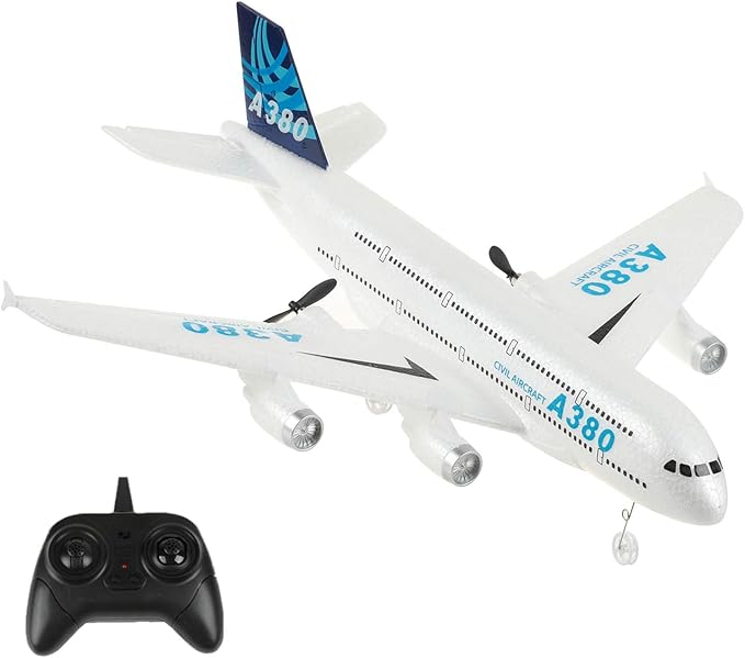 RC PlaneRemote Control Airplane Ready to Fly 2 Channels RC Airplane Airbus A380Remote Control Plane for Kids Children Adults Beginners