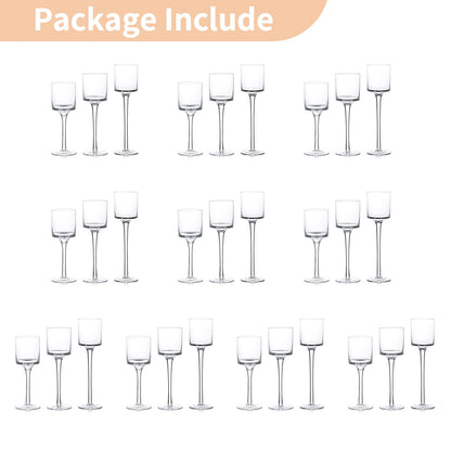 NUPTIO Tealight Candle Holders Bulk: Set of 30 Long Stemmed Candle Stands for Table Centerpiece Decor - Monet Candleholders for Floating Candles