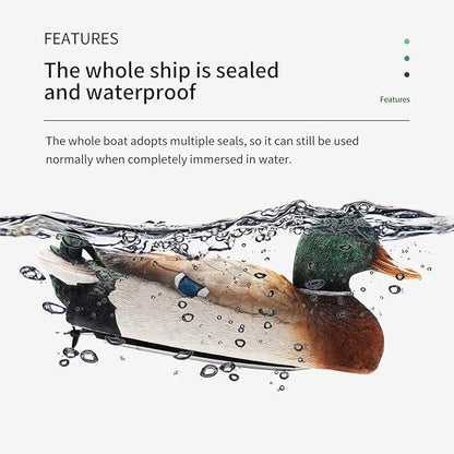 RC Duck Boat 2.4Ghz Hunting Motion Remote Control Duck Boat Waterproof for Swimming Pool &amp Pond &amp Garden Decor with 2 Battery