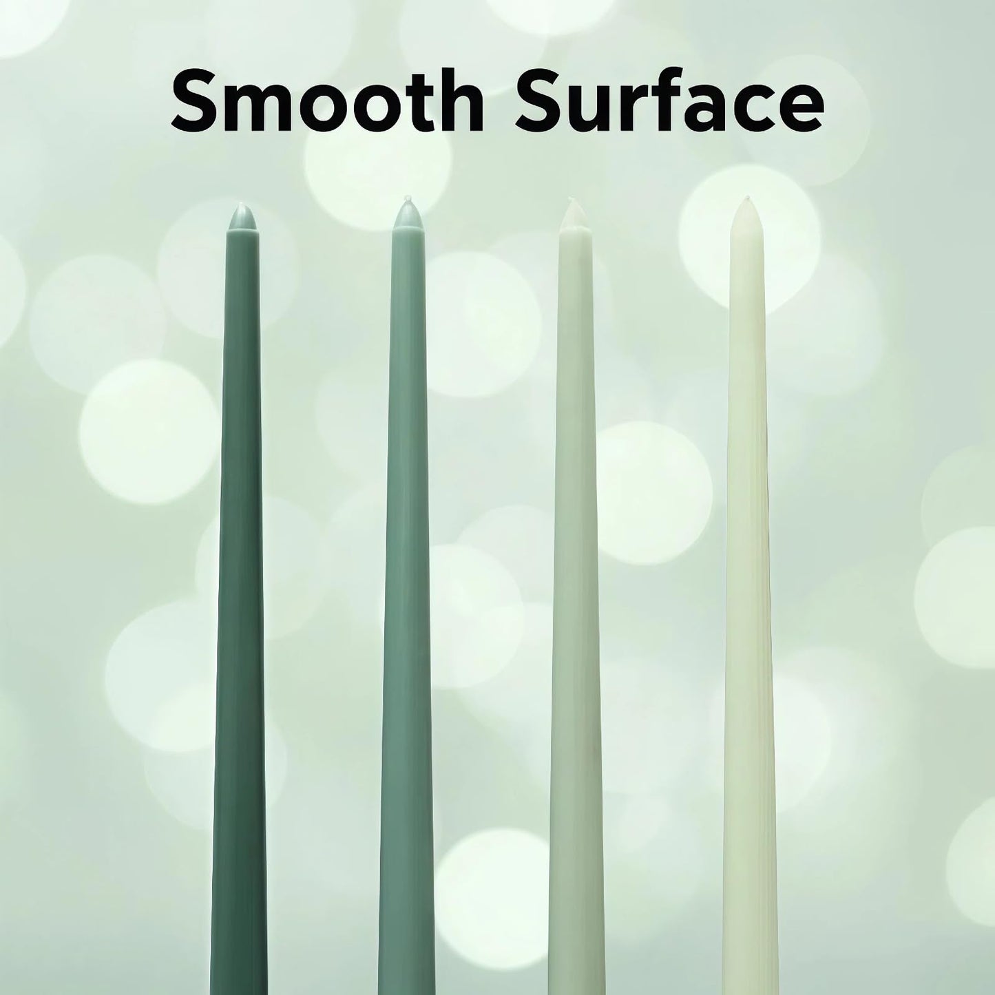 LSXHASGLD 12 Inch Taper Candles, Set of 4, Unscented Smokeless Long Tapered Candle for Wedding Home Decor Christmas (Green Series, 12in)