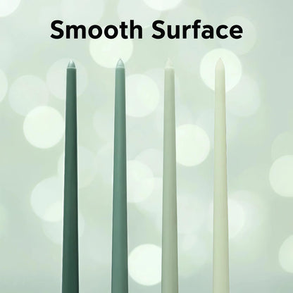 LSXHASGLD 12 Inch Taper Candles, Set of 4, Unscented Smokeless Long Tapered Candle for Wedding Home Decor Christmas (Green Series, 12in)