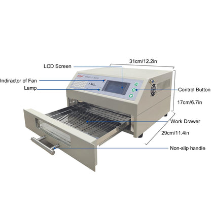 Reflow Soldering Station, T962 110V 800W Infrared Reflow Oven Furnace IC Heater BGA Rework Station Professional Infrared Heater Soldering Automatic Reflow Machine