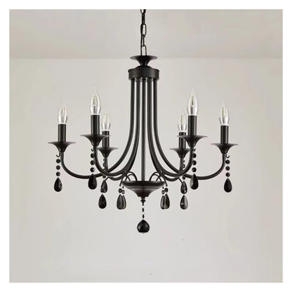 American Luxury Crystal Pendant Light Living Room Restaurant Bedroom Kitchen Cafe E14 Candle Light Chandelier,Comfortable Lighting